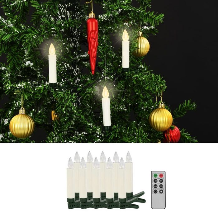 vidaXL LED Dekofigur Kabellose LED-Kerzen mit Fernbedienung 10 Stk. Warmweiß