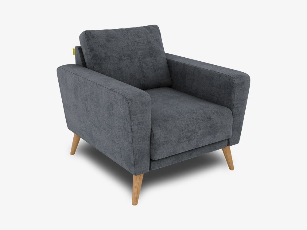 KAUTSCH.com Sessel LOTTA Sofa, zerlegbares in made erweiterbar, Kaltschaum, Europe modular grau-blau System, hochwertiger Wellenfederung
