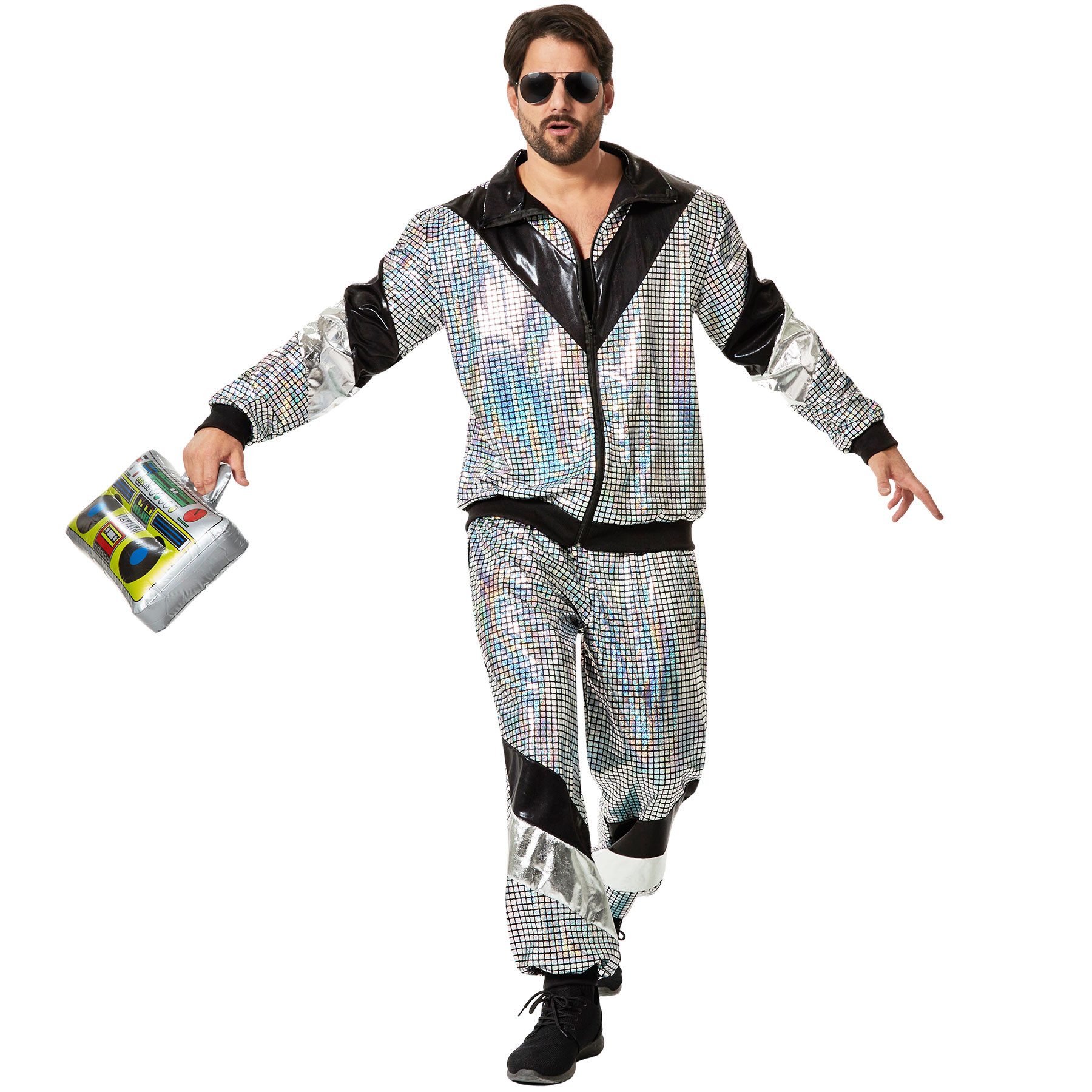 dressforfun Kostüm Herrenkostüm, Glänzende Jacke und Hose im Retro-Stil.