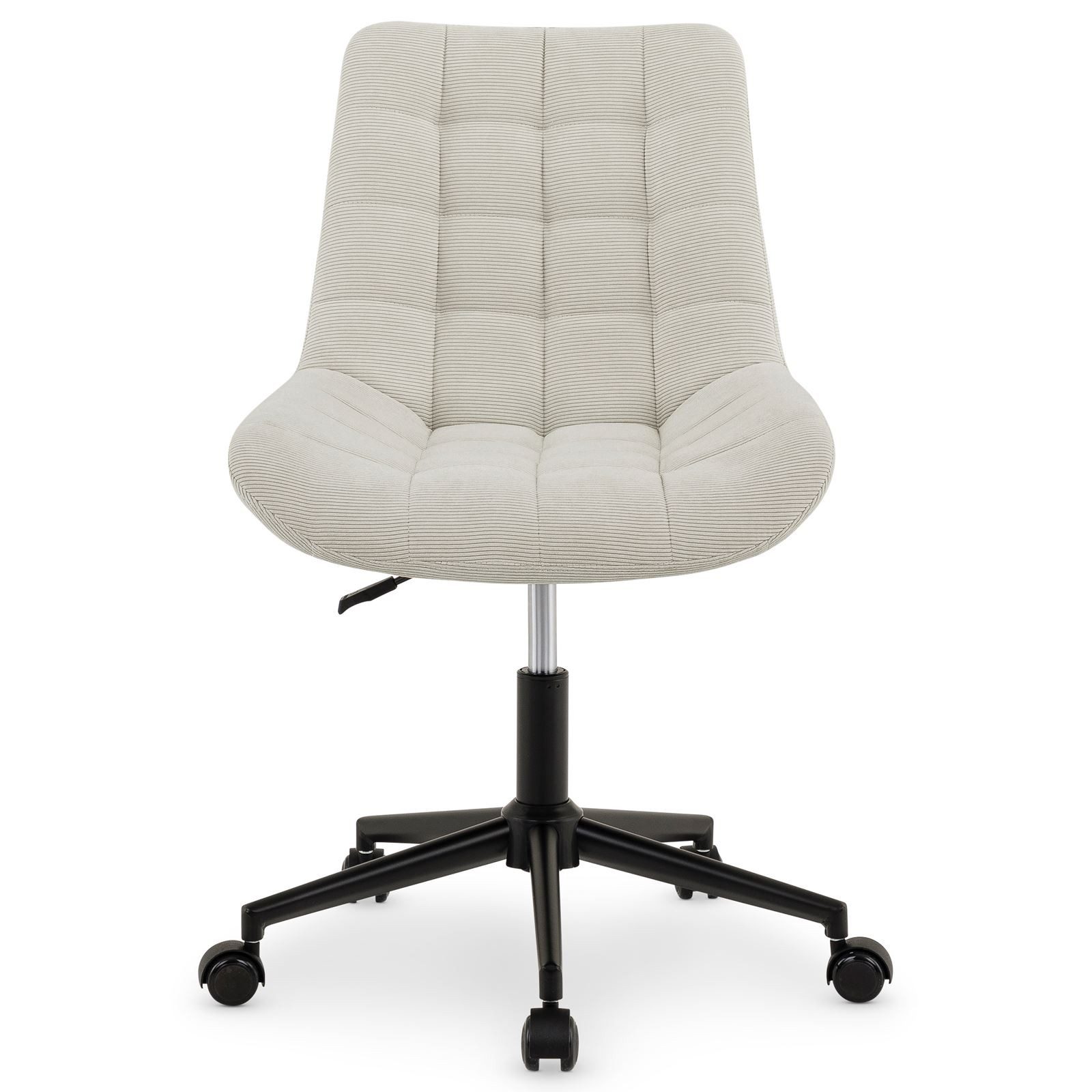 IDIMEX Drehstuhl VASILO, Bürostuhl höhenverstellbar mit Metallgestell und Cordstoff Beige