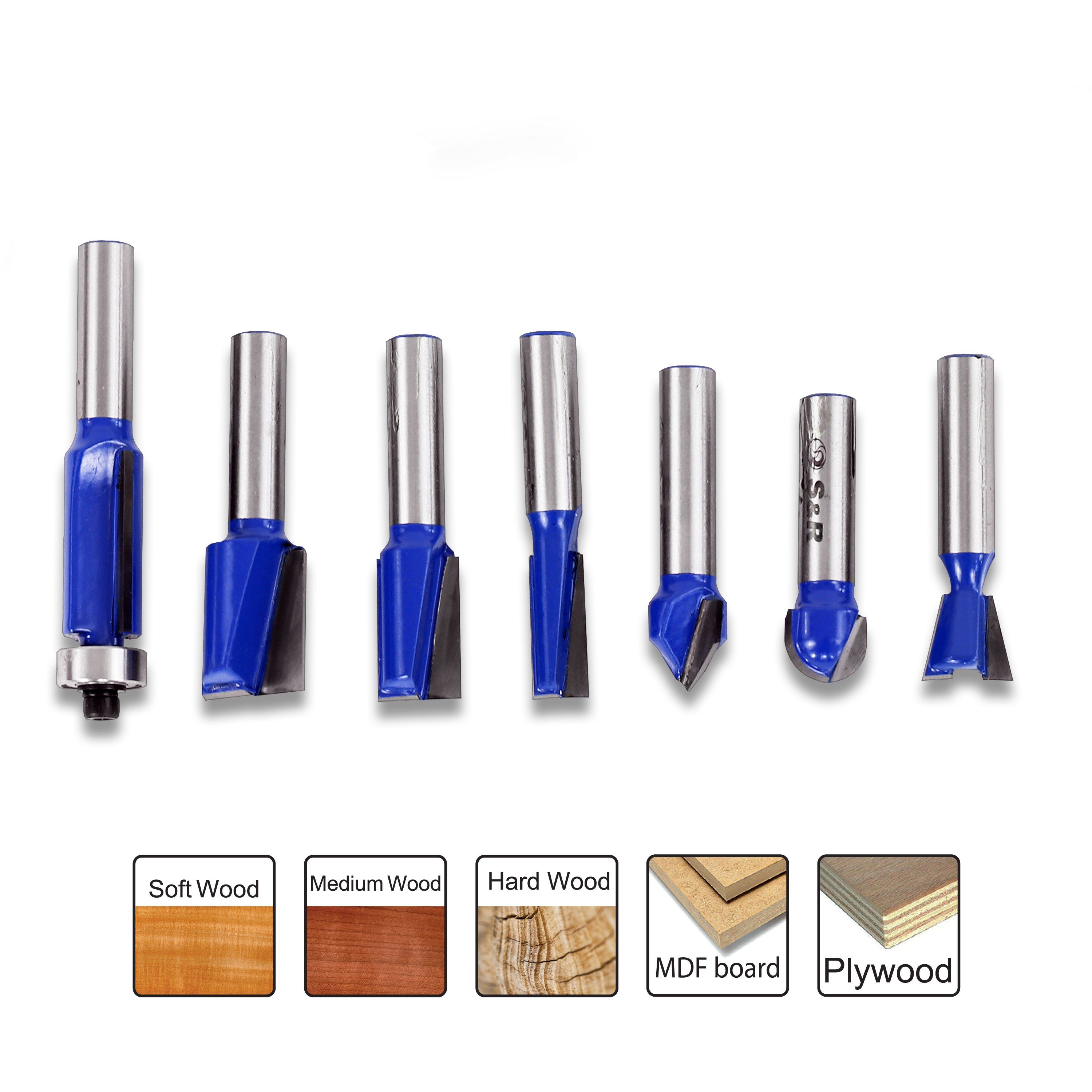 S&R Fräsbohrer Schaft 8mm, Holzkoffer, Industrie-Qualität, günstig online kaufen