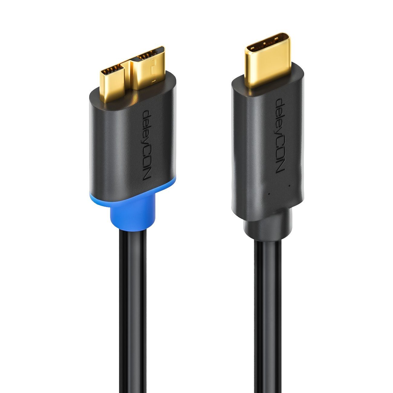 deleyCON deleyCON 1m USB C Kabel Datenkabel Ladekabel USB 3.0 microUSB zu Smartphone-Kabel