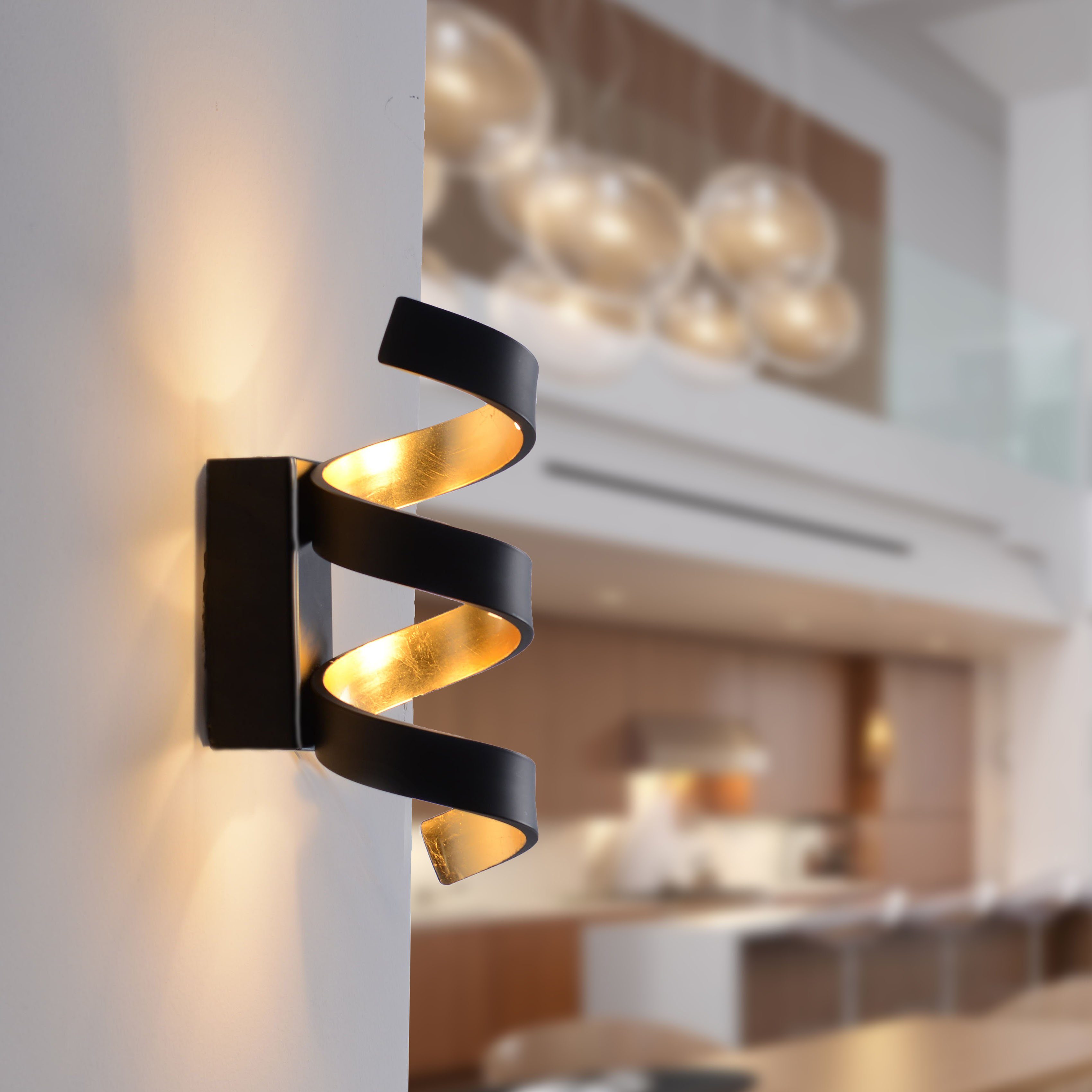 Warmweiß LED Design LED fest integriert, HELIX, LUCE Wandleuchte