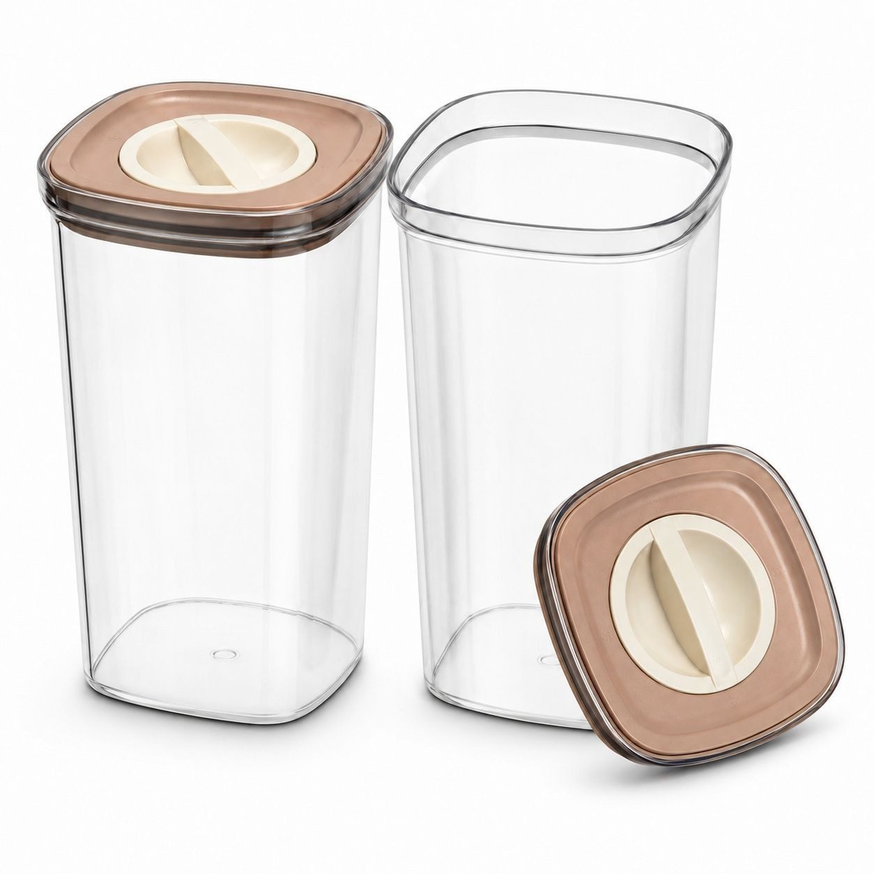 Vip Ahmet Vorratsdose Vip Ahmet Bella Vorratsdosen-Set 2 x 2000 ml mit Vakuum-Drehverschluss, Kunststoff