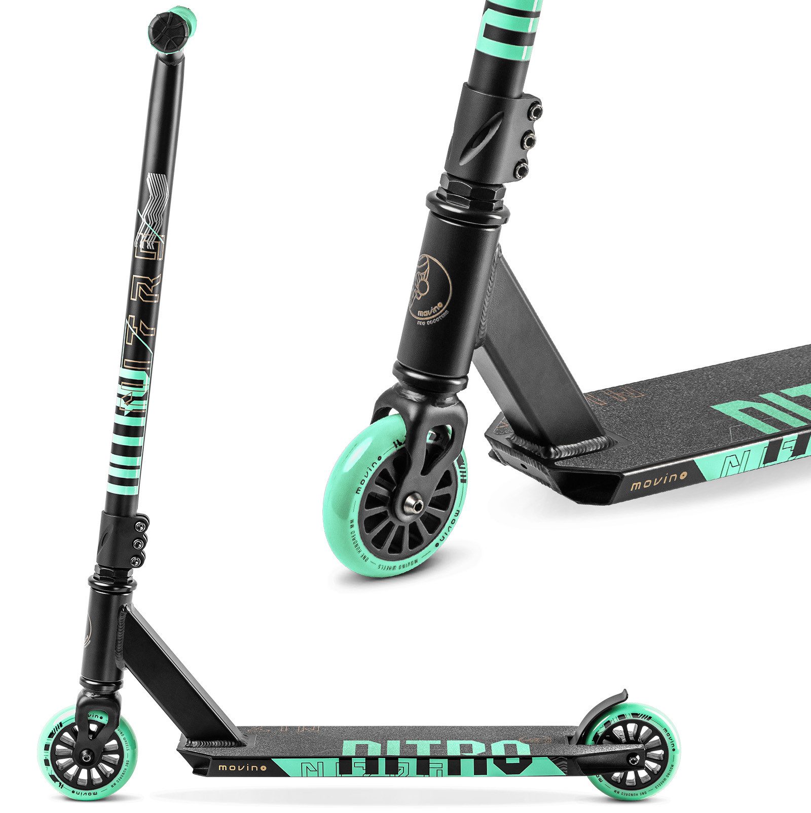 Movino Stuntscooter Kinder Stunt Scooter MOVINO NITRO Skatepark leicht 3,2kg ABEC-9