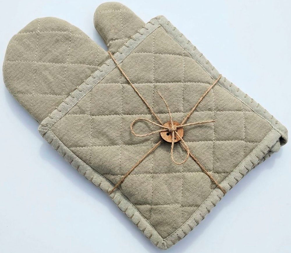 Home affaire Topfhandschuhe Handschuh & Topflappen set beigetön, (Set, 2-tlg)