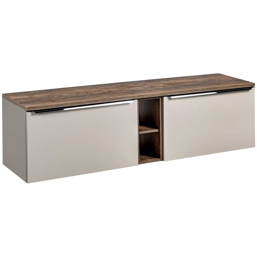 Lomadox Waschbeckenschrank PUEBLA-56-TAUPE taupe mit Vintage Oak 180,4/48,5 günstig online kaufen