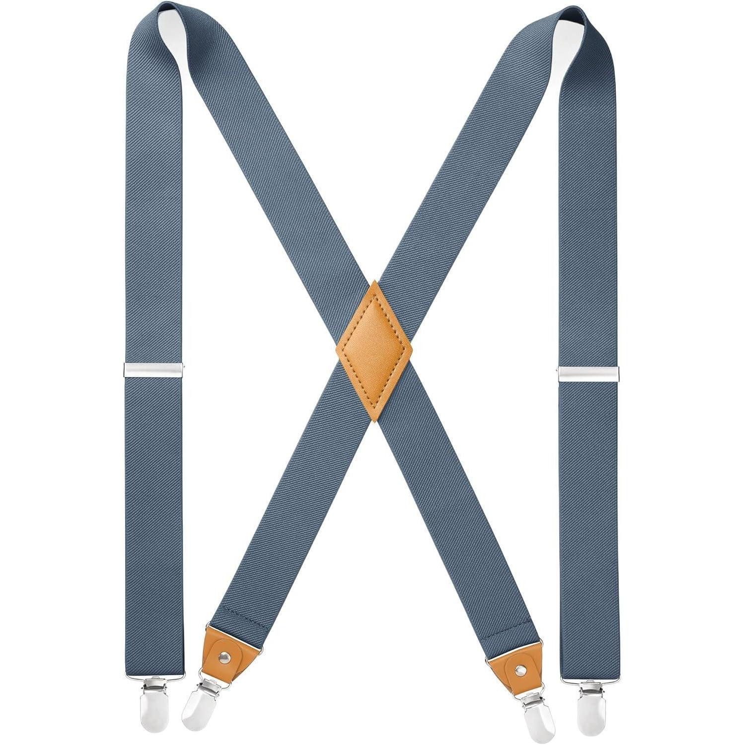 Hosenträger Hosenträger Herren X Form 4 Metallclip verstellbar Blau