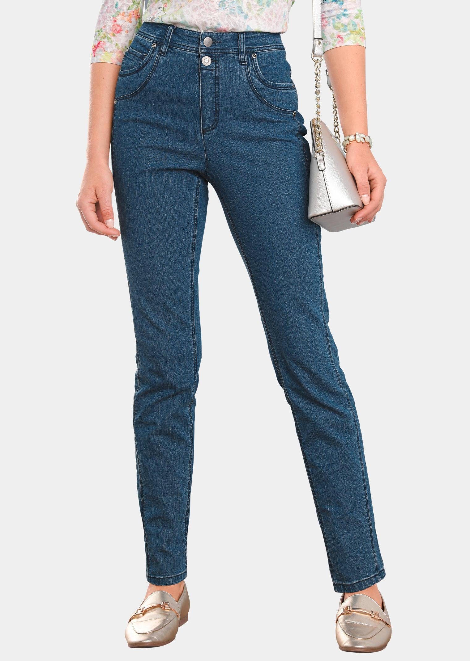 Bequeme Jeans Figurschmeichelnde Jeans mit vorverlegter Seitennaht
