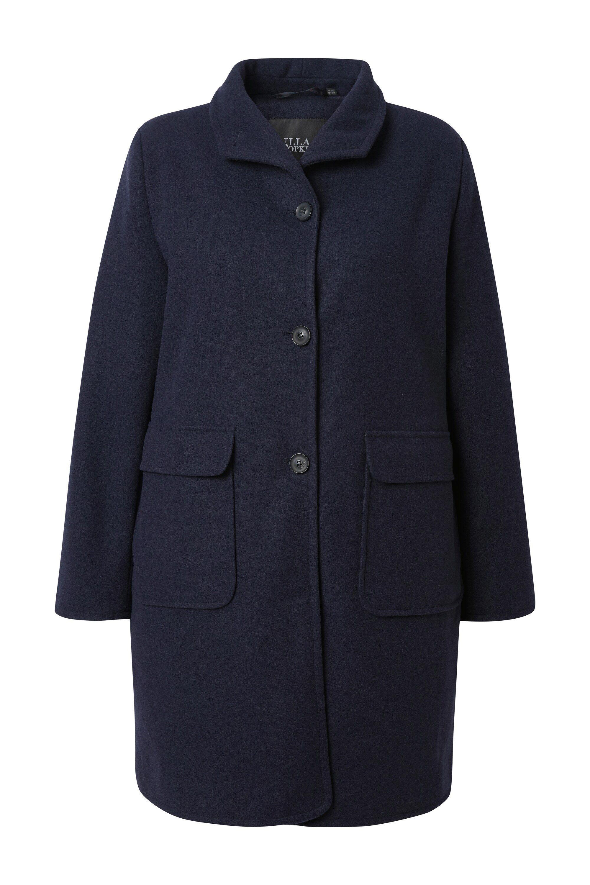 Ulla Popken Wintermantel Wolloptik-Mantel Spatenkragen große Taschen günstig online kaufen