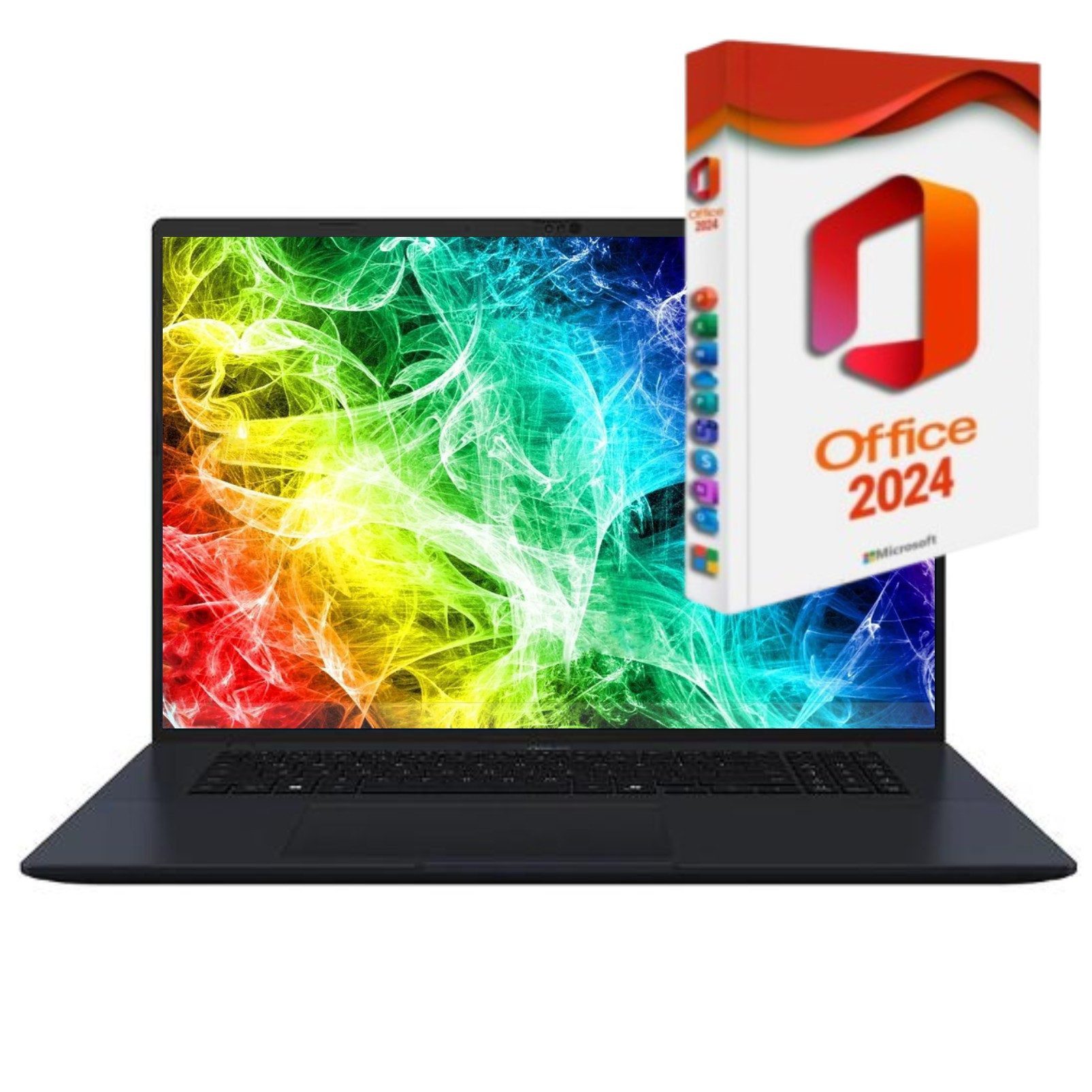 Asus VivoBook 18X, 18" WUXGA, Windows 11 Pro inkl. MS Office 2024 Pro Business-Notebook (45,7 cm/18 Zoll, AMD Ryzen 7 260H, Radeon, 16 GB, 256 GB SSD, Windows 11 Pro 64Bit + MS Office 2024, Beleuchtete Tastatur)