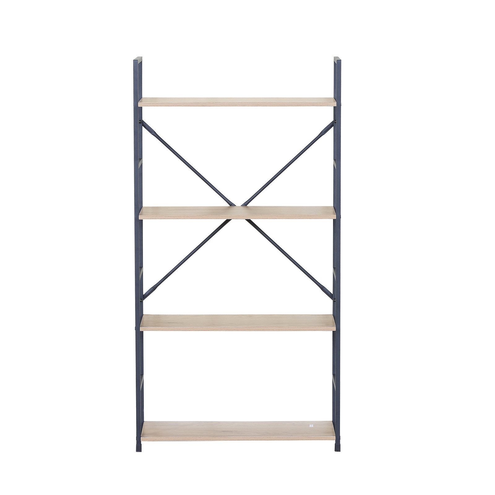 HTI-Living Standregal Elio mit 4 Ablagen, Stahlgestell, MDF-Böden in Artisaneiche, 1 Stück 1-tlg., im Industrie-Design mit vier großzügigen Ablageböden – Bild 3 von 4