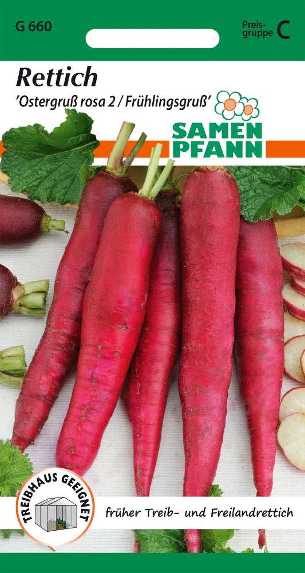 SAMEN PFANN Gemüsesamen Rettich, Ostergruß Rosa 2 Frühlingsgruß, früh Treibrettich rot, Samen, Raphanus sativus