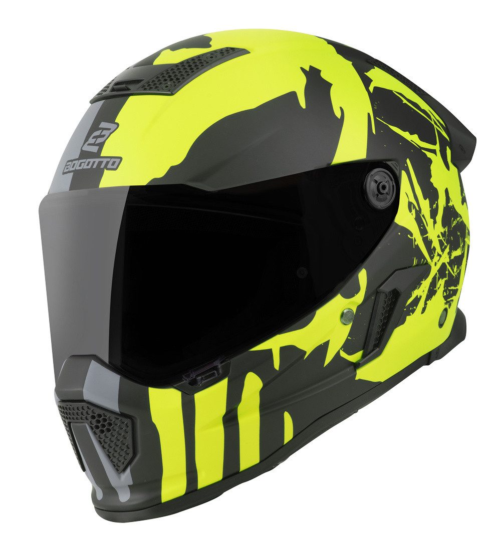 Bogotto Motorradhelm Rapto Demon Helm, Vorbereitet Für Kommunikationssystem,geeignet Brillenträger,vorbe