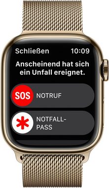 Apple Watch Series 8 GPS + Cellular 41mm Edelstahl Watch, Die Zukunft der Gesundheit. Am Handgelenk.