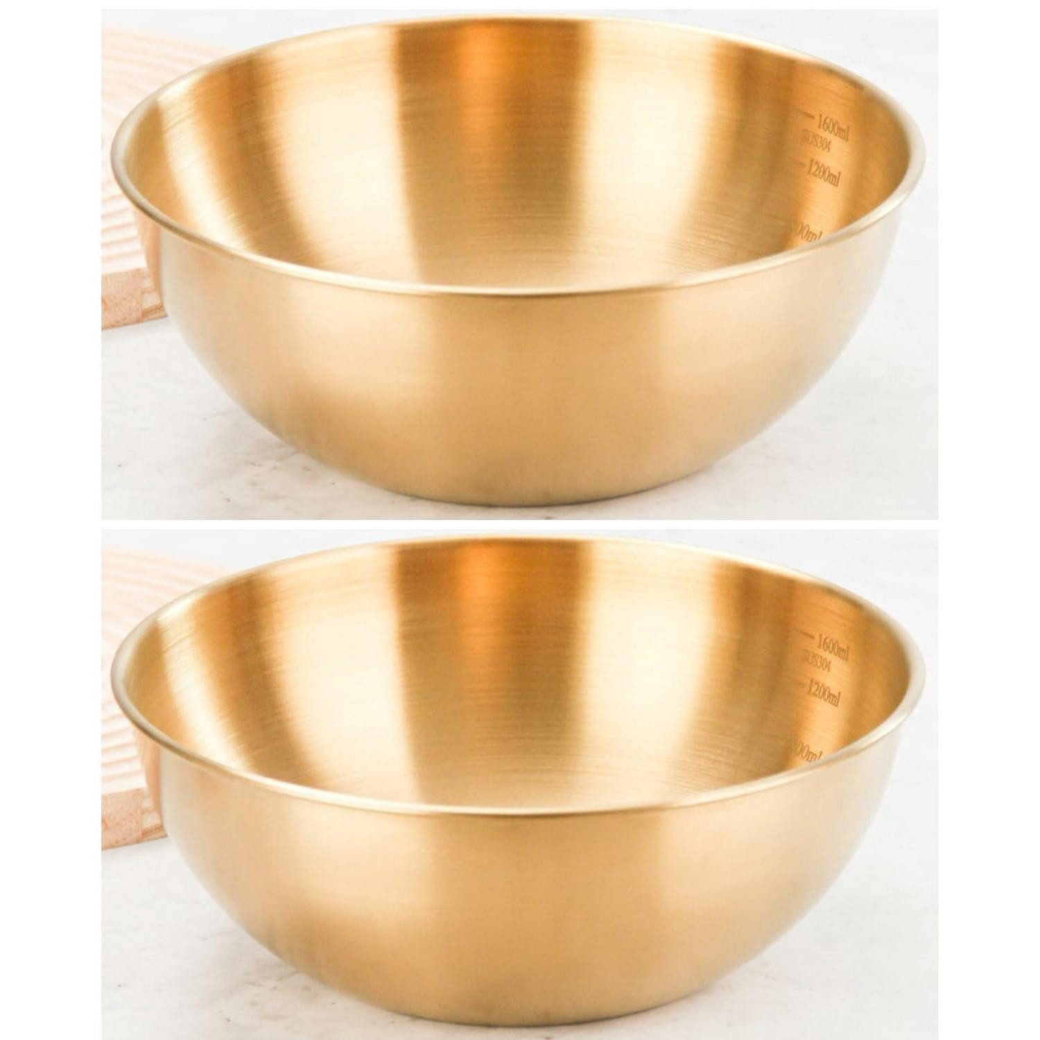 LuxusKollektion Rührschüssel Edelstahl Schussel Set Gold 16,8cm 2er, Metall, (2-tlg)