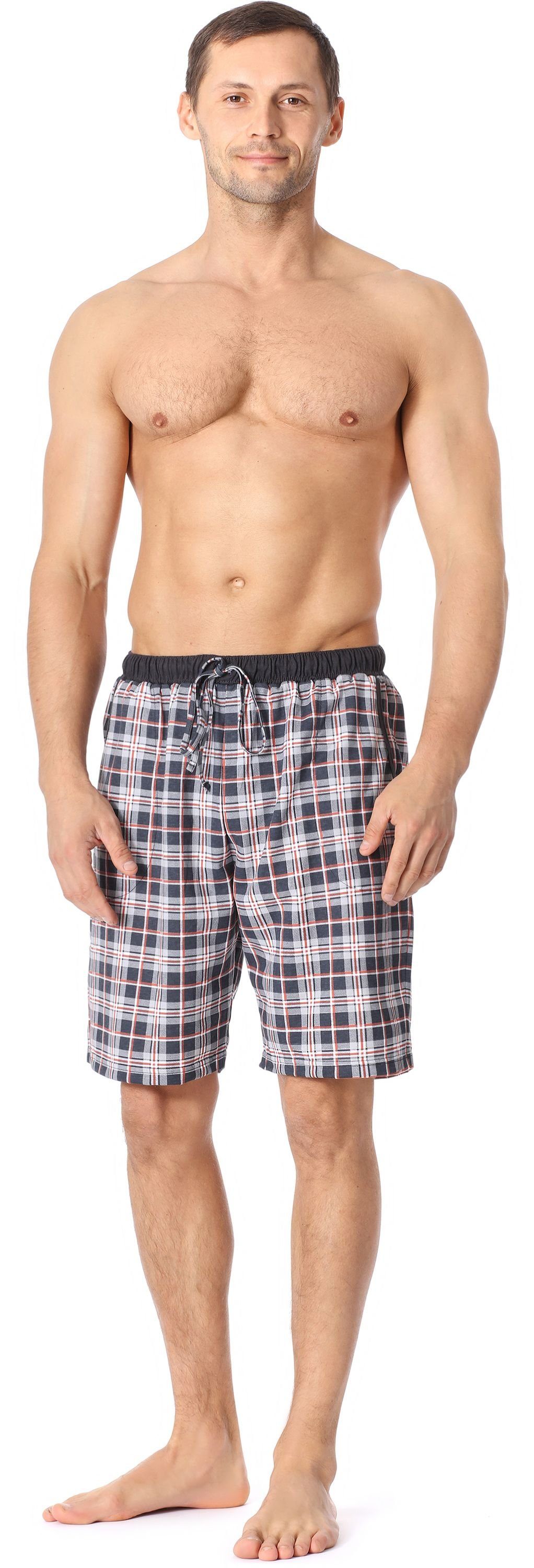 Timone Herren elastischer Karierrt6 (9632101) Schlafanzughose Pyjamashorts (1-tlg) Bund Kurz TI30-114