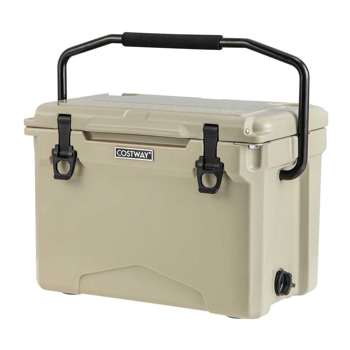 KOMFOTTEU Thermobehälter, 21L Kühlbox mit Griff, Flaschenöffner & Getränkehalter