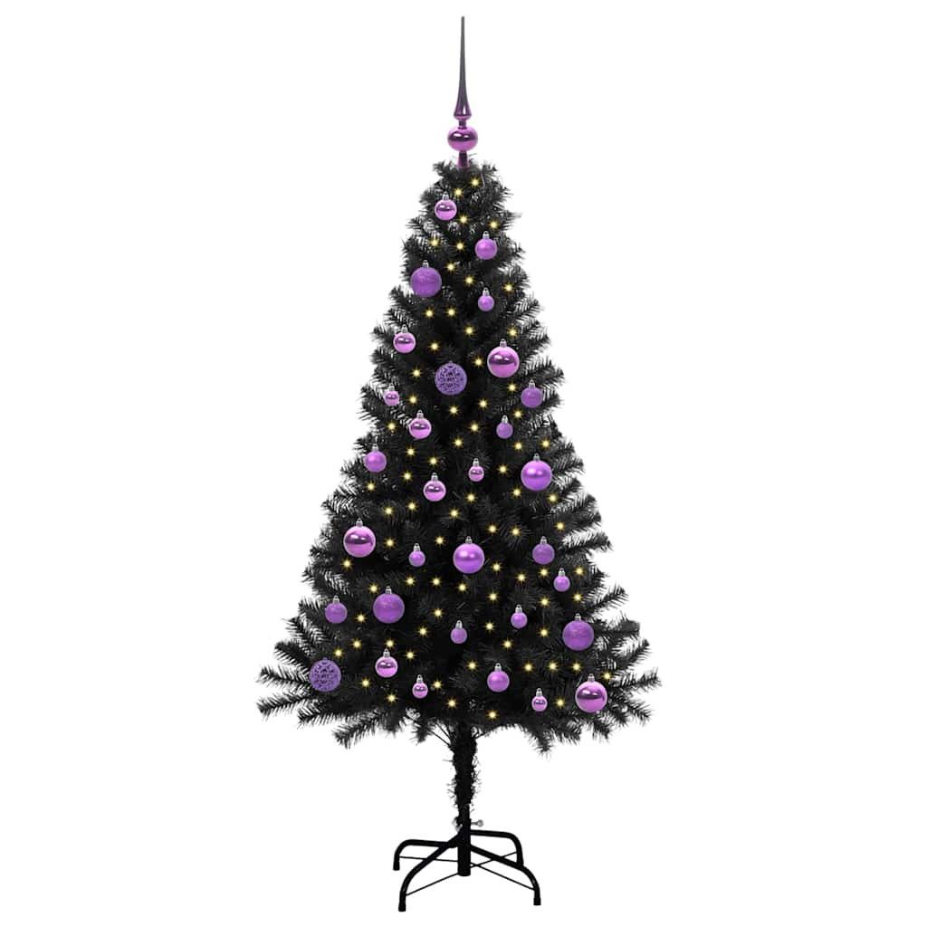 vidaXL Künstlicher Weihnachtsbaum Weihnachtsbaum Schwarz 150 cm PVC