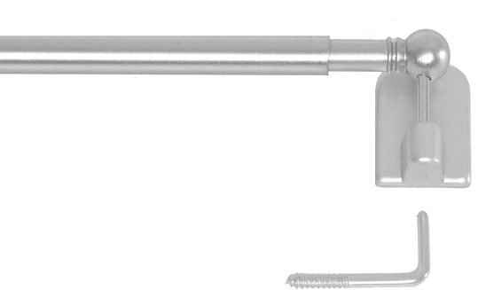 Scheibenstange Metz, indeko, Ø 7 mm, 1-läufig, ausziehbar, mit Bohren, geklebt, verschraubt, Messing