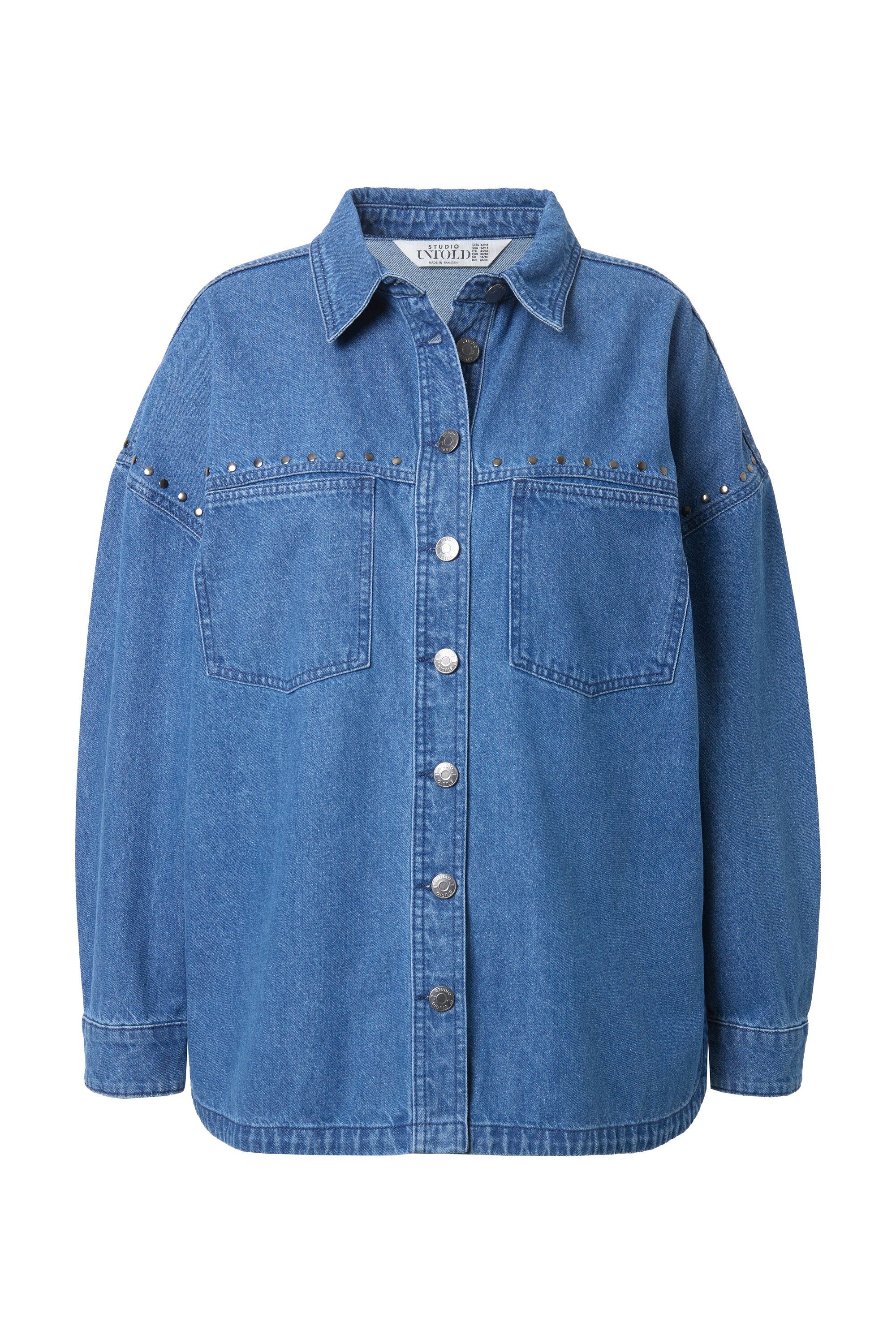 Studio Untold Hemdbluse Jeanshemd oversized Ziernieten günstig online kaufen