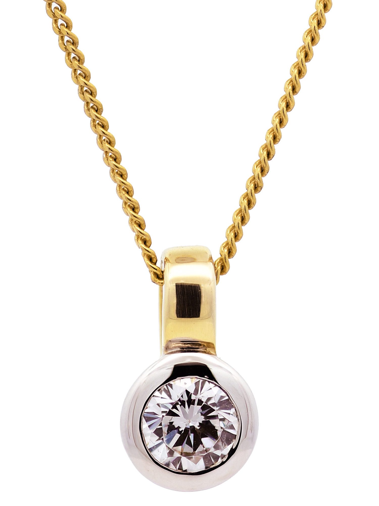 HOPLO Kreuzanhänger Anhänger Zirkonia 333 Gold mit vergoldeter Silberkette 36 cm, Made in Germany