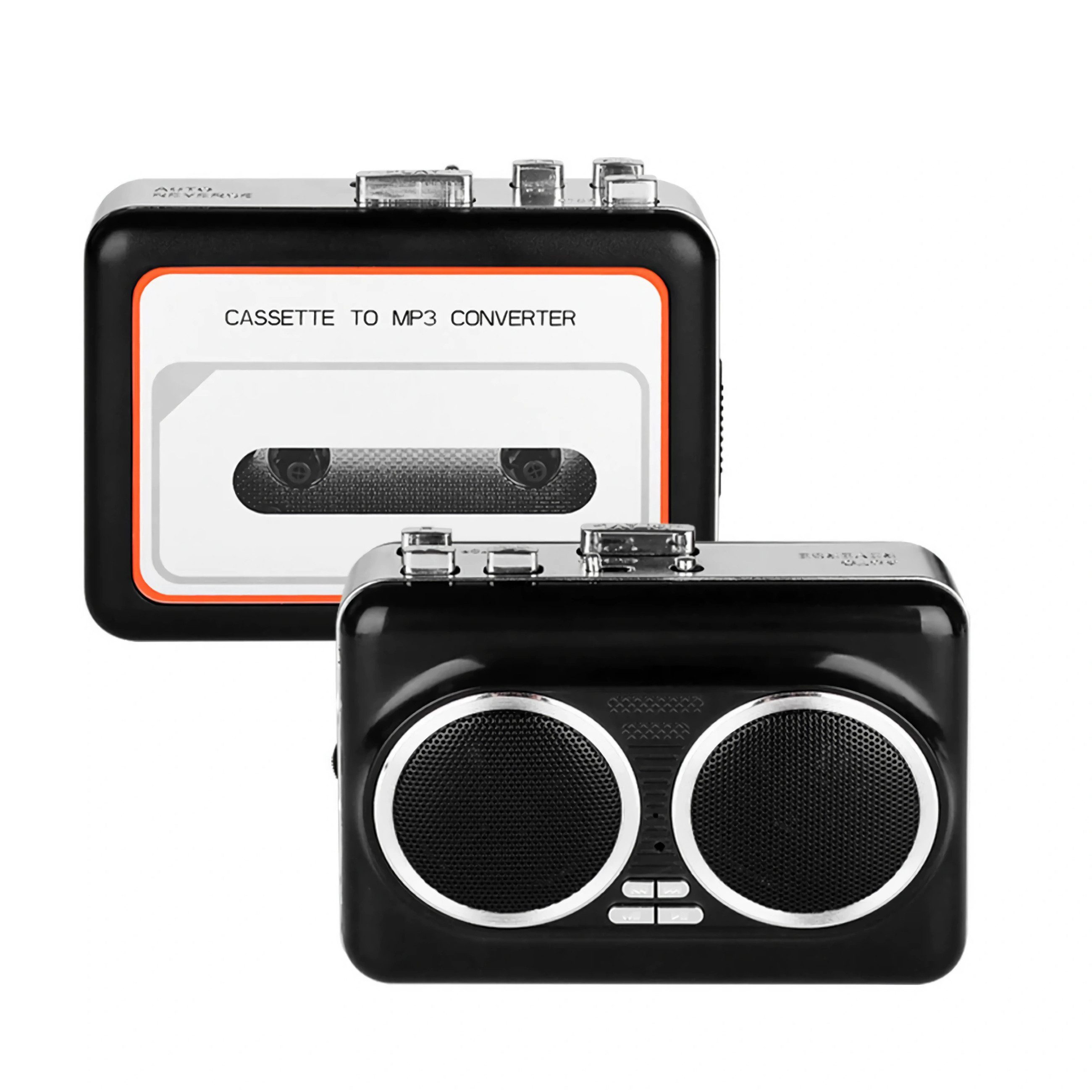 Bolwins J16C Kassetten zu MP3 Konverter mit USB-Aufnahme, Lautsprecher, 3.5mm Kassetten Player (Nicht zutreffend, Audiowiedergabe ohne Videoausgabe, Nicht zutreffend, Kassettenwiedergabe, MP3-Aufnahme, USB-Digitalisierung, Schnellvorlauf, Bandrücklauf, Mu