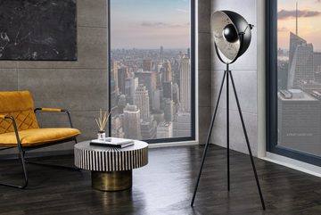 riess-ambiente Stehlampe STUDIO 150cm schwarz / silber, ohne Leuchtmittel, Wohnzimmer · Metall · mit Schirm · Industrial