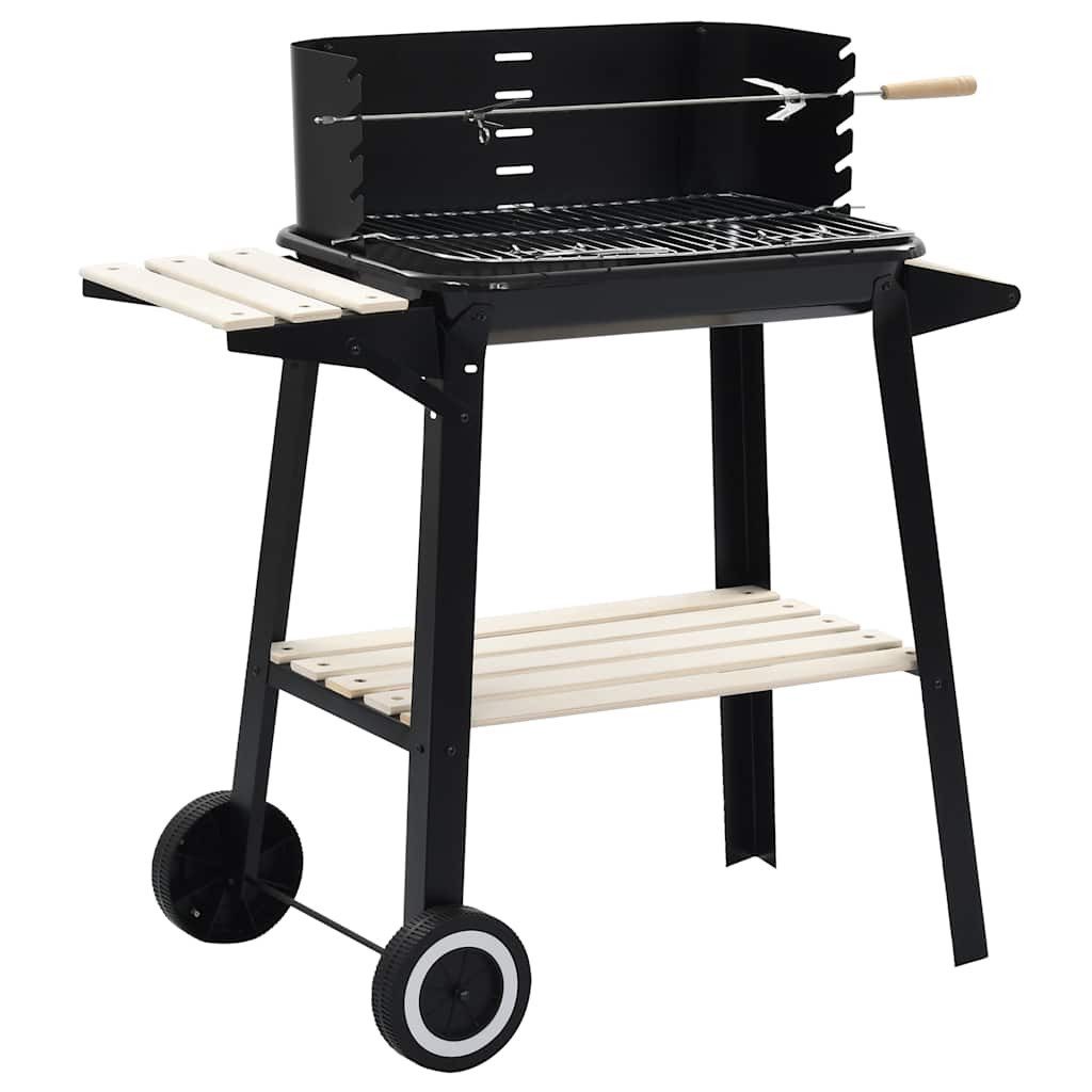 vidaXL Holzkohlegrill Holzkohlegrill Standgrill mit Rädern