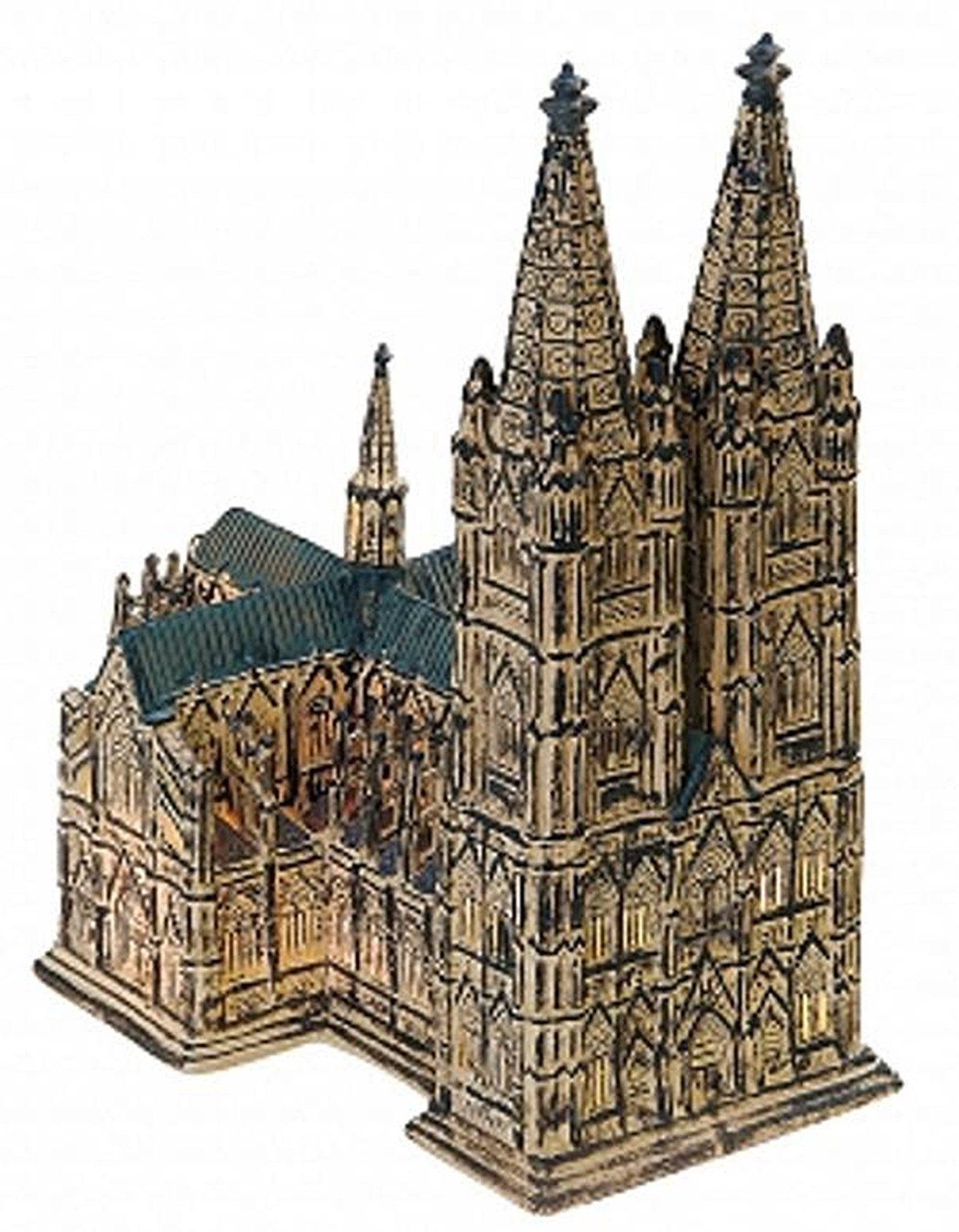 Wurm Dekoobjekt Kölner Dom Modell beleuchtet Kirche Porzellan