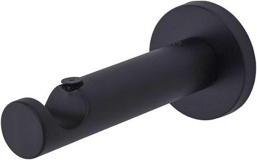 MDEKOR Gardinenstangenhalter für Gardinenstange 19 mm, Wandträger 1-läufig Schwarz Matt P Wandhalter