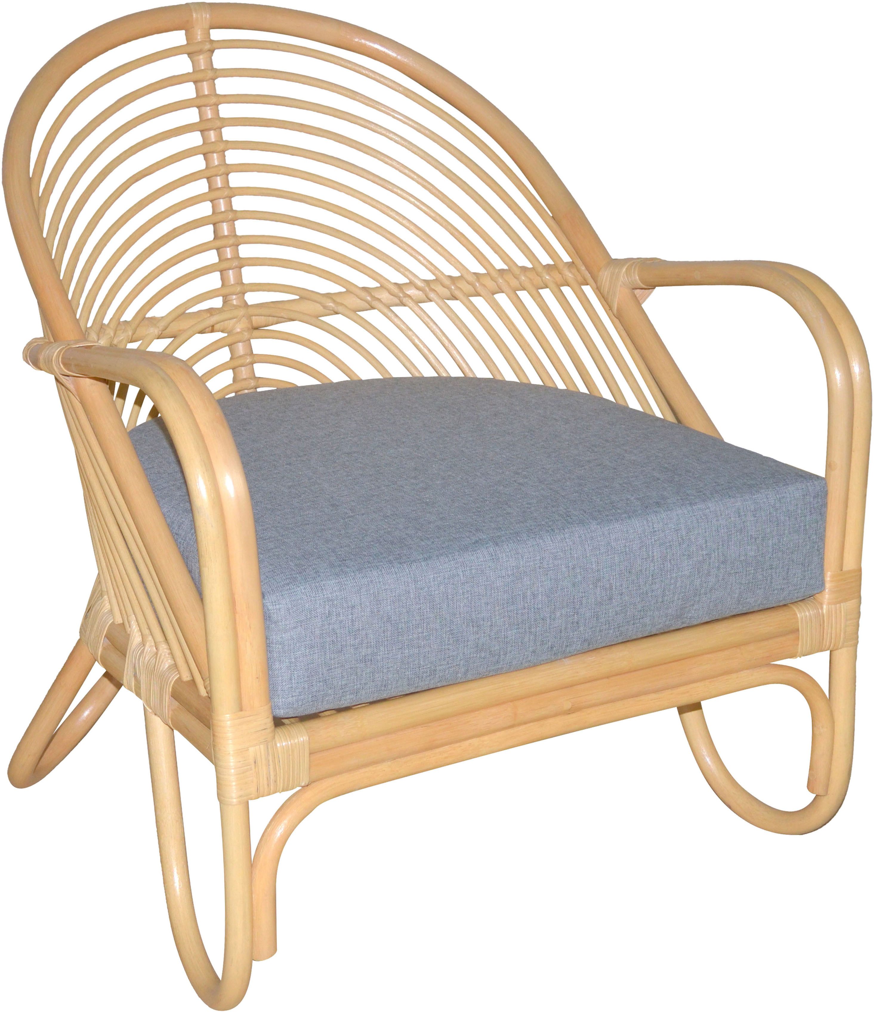 HOFMANN LIVING AND MORE Loungesessel (1-St., Inklusive extra stark gepolsterten Sitzkissen), Handgeflochten