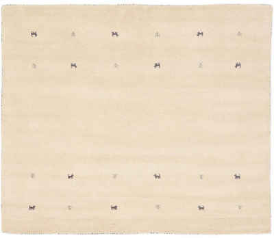 Wollteppich »Gabbeh Uni«, carpetfine, rechteckig, Höhe 15 mm, reine Wolle, handgewebt, Gabbeh Tiermotiv, Wohnzimmer