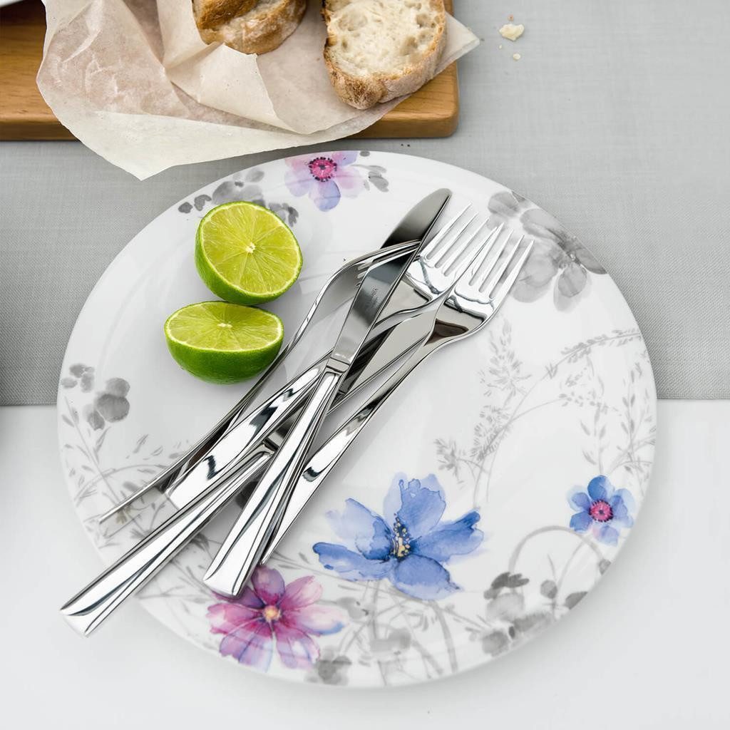Villeroy & Boch Kaffeeservice Mariefleur Gris Basic Kaffeeservice 20er Set (20-tlg), 6 Personen, Porzellan