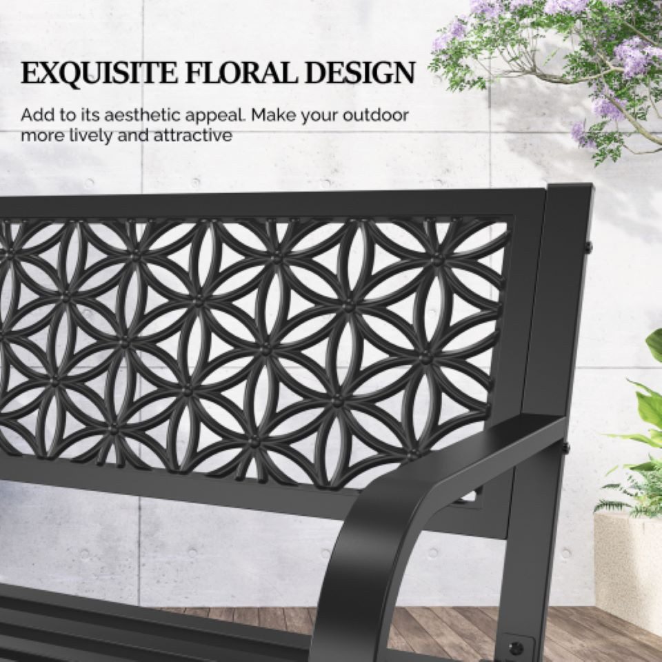 VINGLI Bank Gartenbank Metall, 2-Sitzer, bis 250 KG belastbar (inkl. Anleit günstig online kaufen