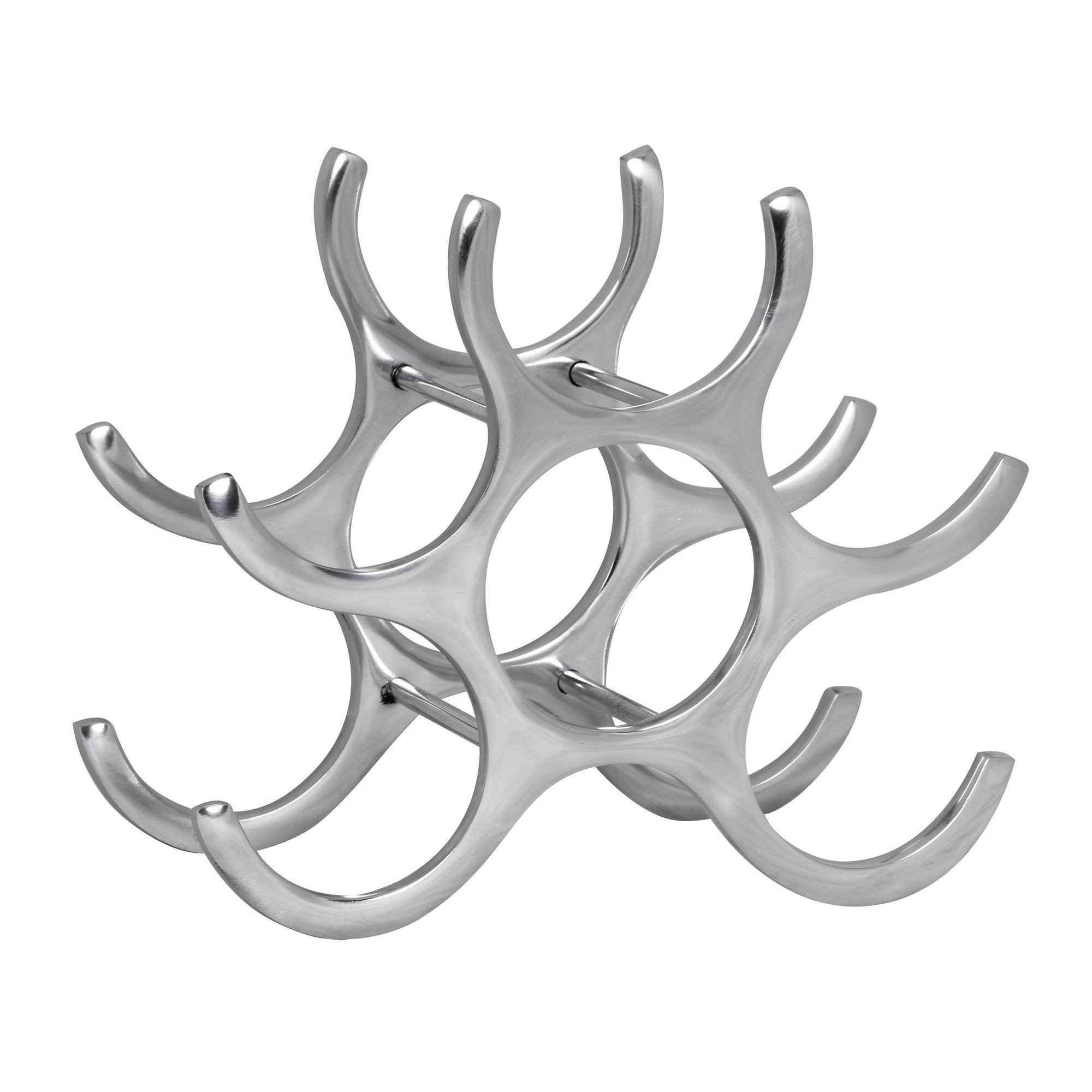 FINEBUY Weinregal FB37846 Design Alu Flammen 24 cm Regal Flaschenregal 6 Flaschen, Flaschenregal Flaschenhalter Regal Flaschenständer