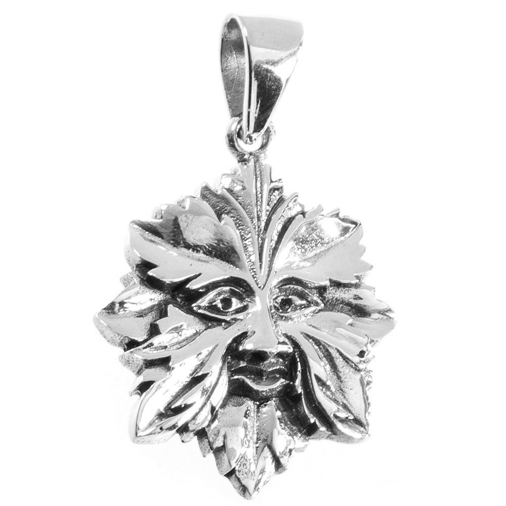 Kettenanhänger Anhänger Green Man Schmuck 925er Silber - Kelten - 34x23mm