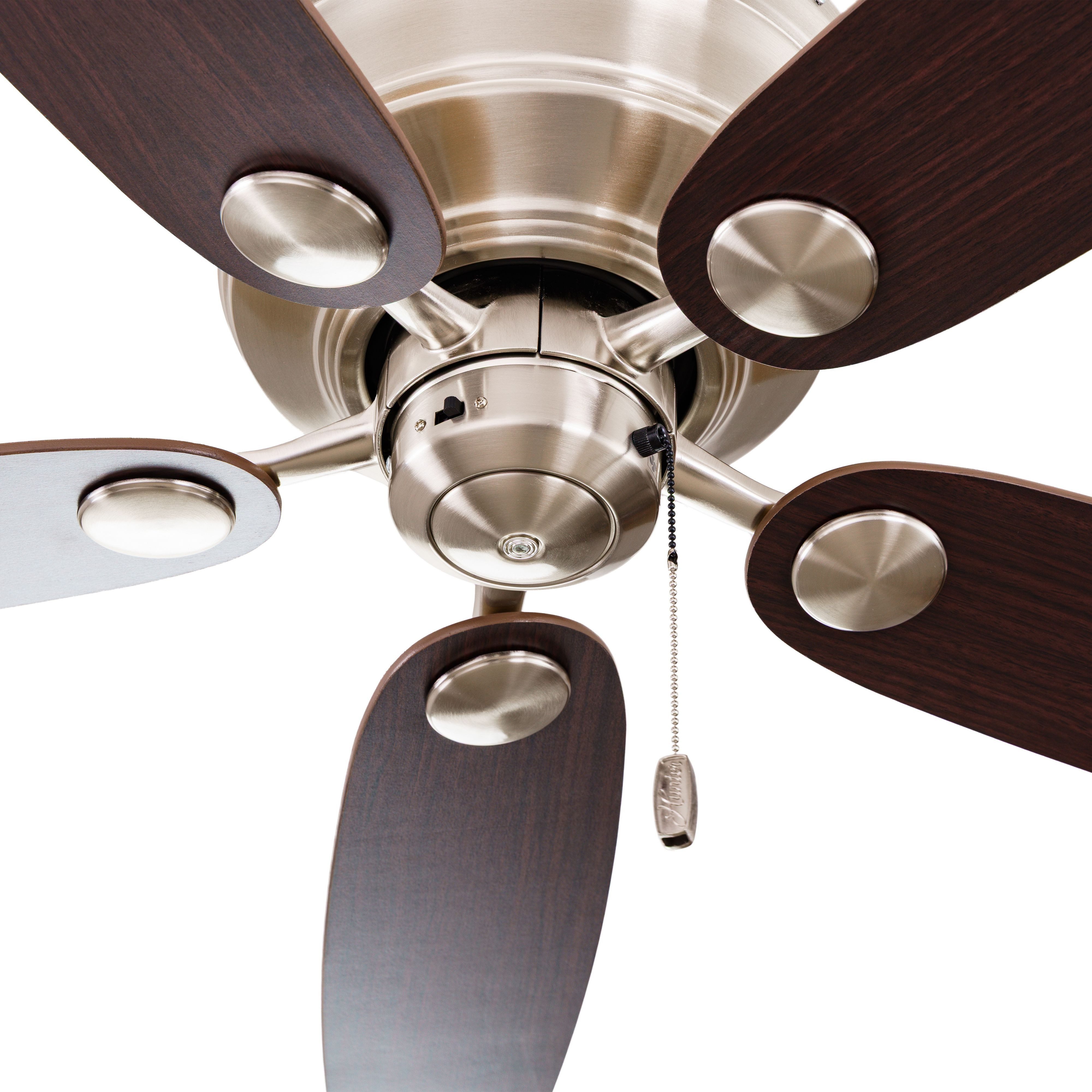 Hunter Deckenventilator Deckenventilator Low Profile Chrom, Mit Zugschnur