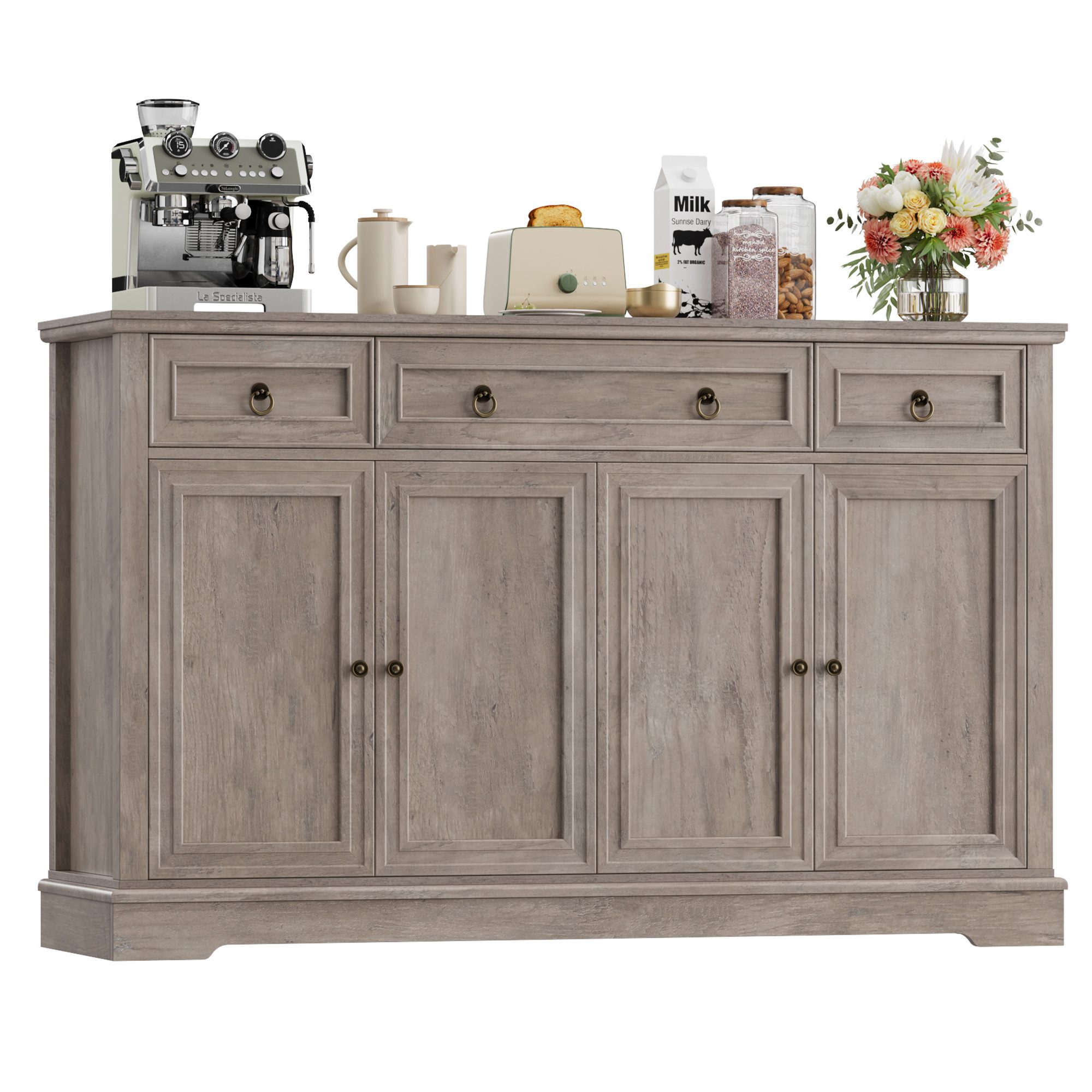 Homfa Sideboard für Wohnzimmer Küche, Küchenschrank Buffetschrank mit 3 Sch günstig online kaufen