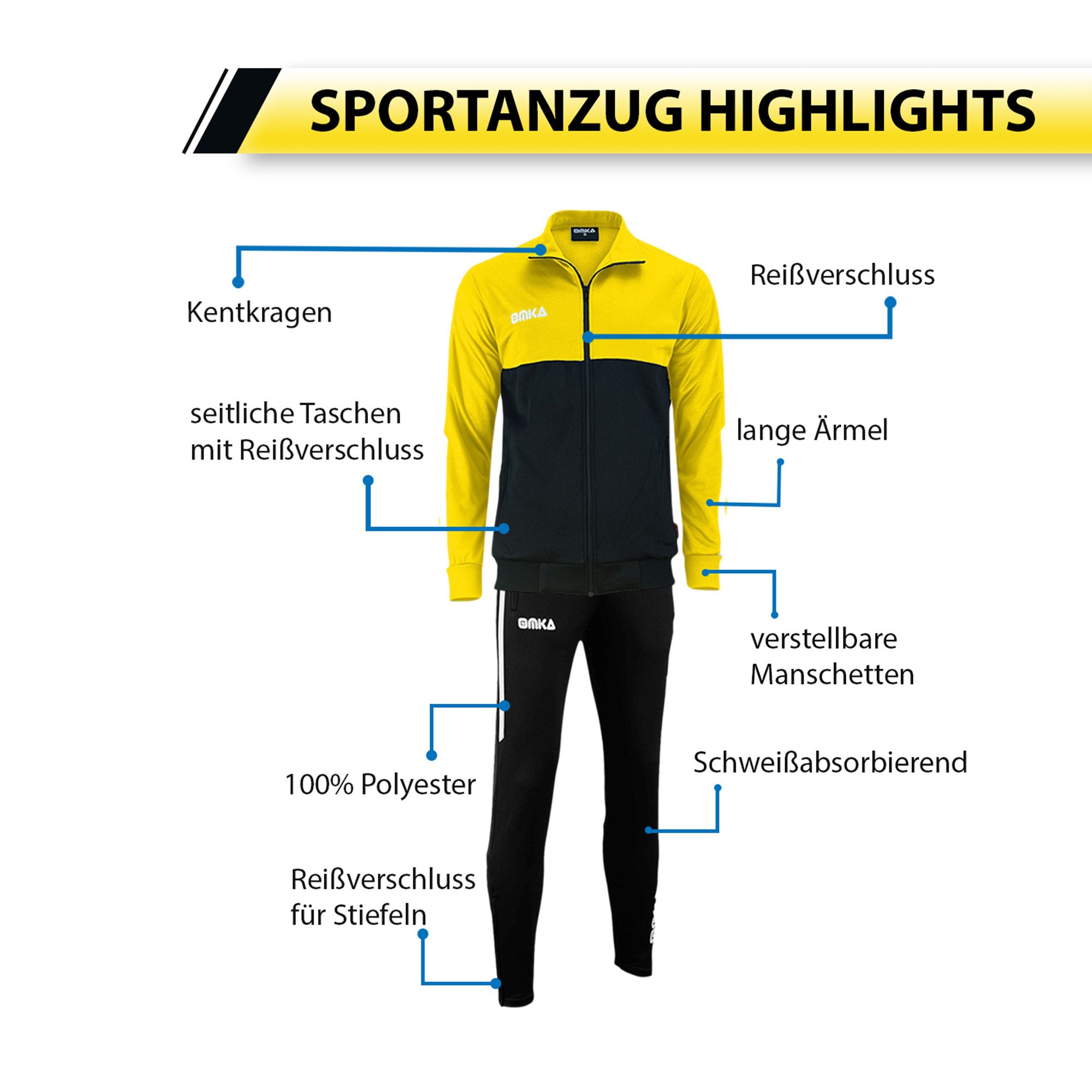 OMKA Trainingsanzug OK203K, OMKA Trainingsanzug Sportanzug Jogginganzug Freizeitanzug