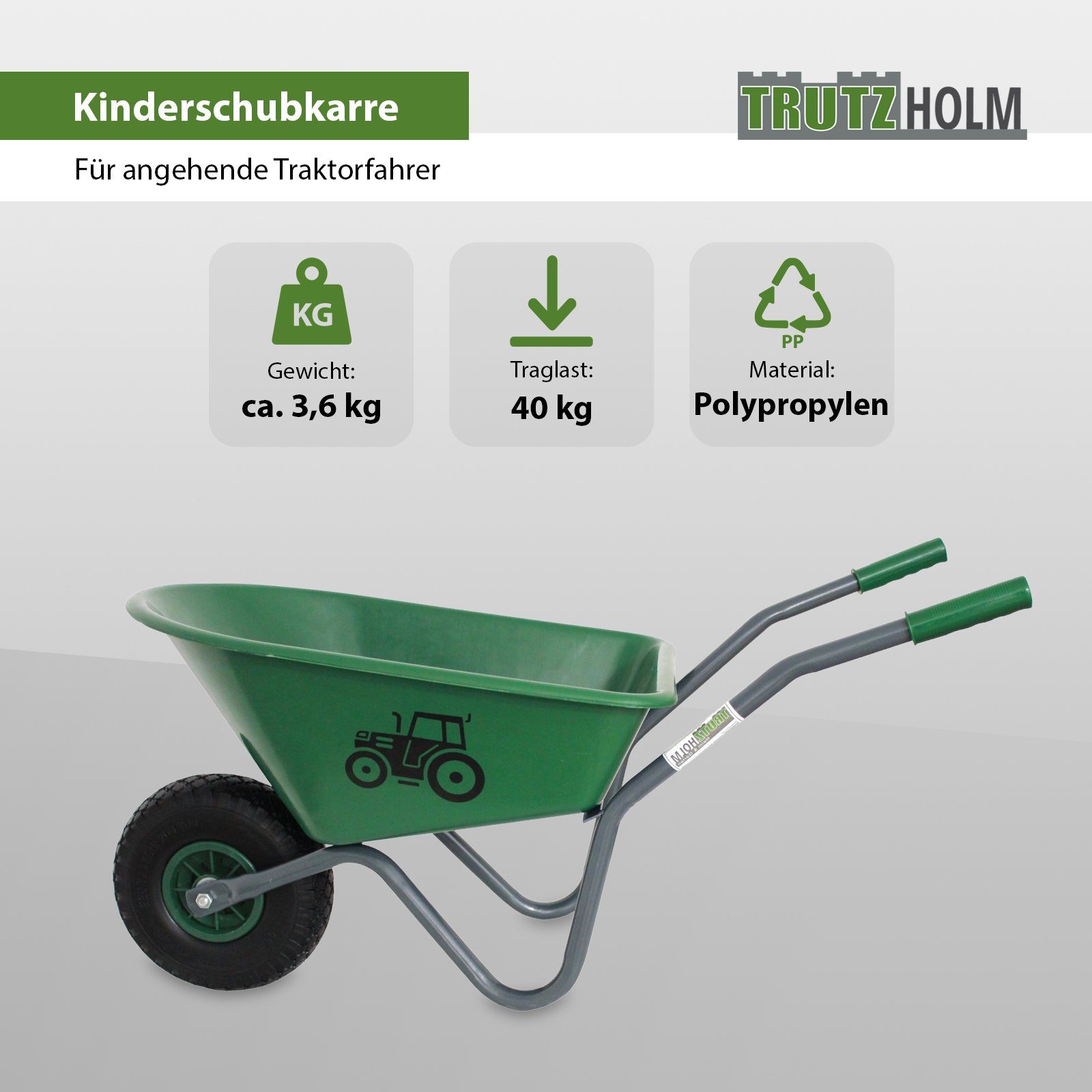 Schubkarre Kinderschubkarre Kunststoffwanne 20 Liter Schiebkarre Metallschubkarre