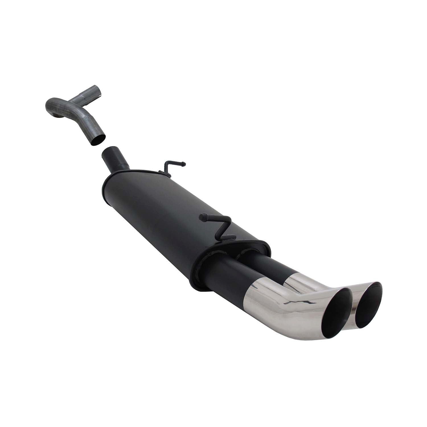 OMAC Auspuff-Flexrohr Novus Sportauspuff für Seat Ibiza 6L 2x76mm Endschalldämpfer mit ABE, (1-tlg), Leicht austauschbar - Doppelter Ausgang