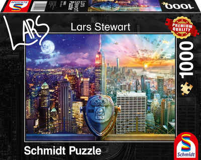 Schmidt Spiele Puzzle 1000 Teile Puzzle Lars Stewart New York Night and Day 59905, 1000 Puzzleteile