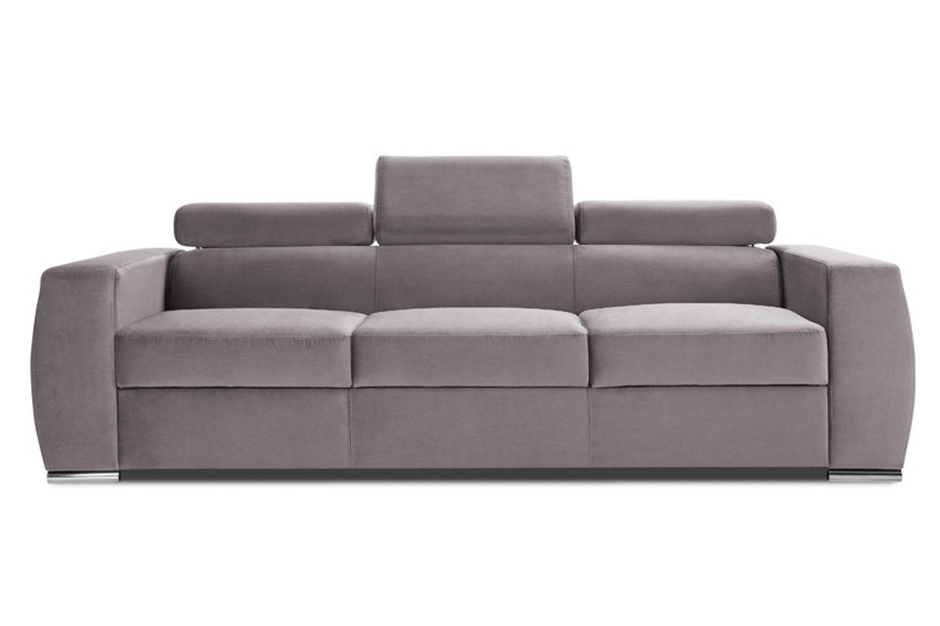 JVmoebel Sofa Sofagarnitur Bettfunktion Design Polster Stoff Sofas 3+3 Sitzer, Mit Bettfunktion. Grau