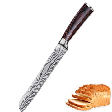 KEENZO Brotmesser 20cm Brotmesser mit Wellenschliff aus hochwertigem Edelstahl