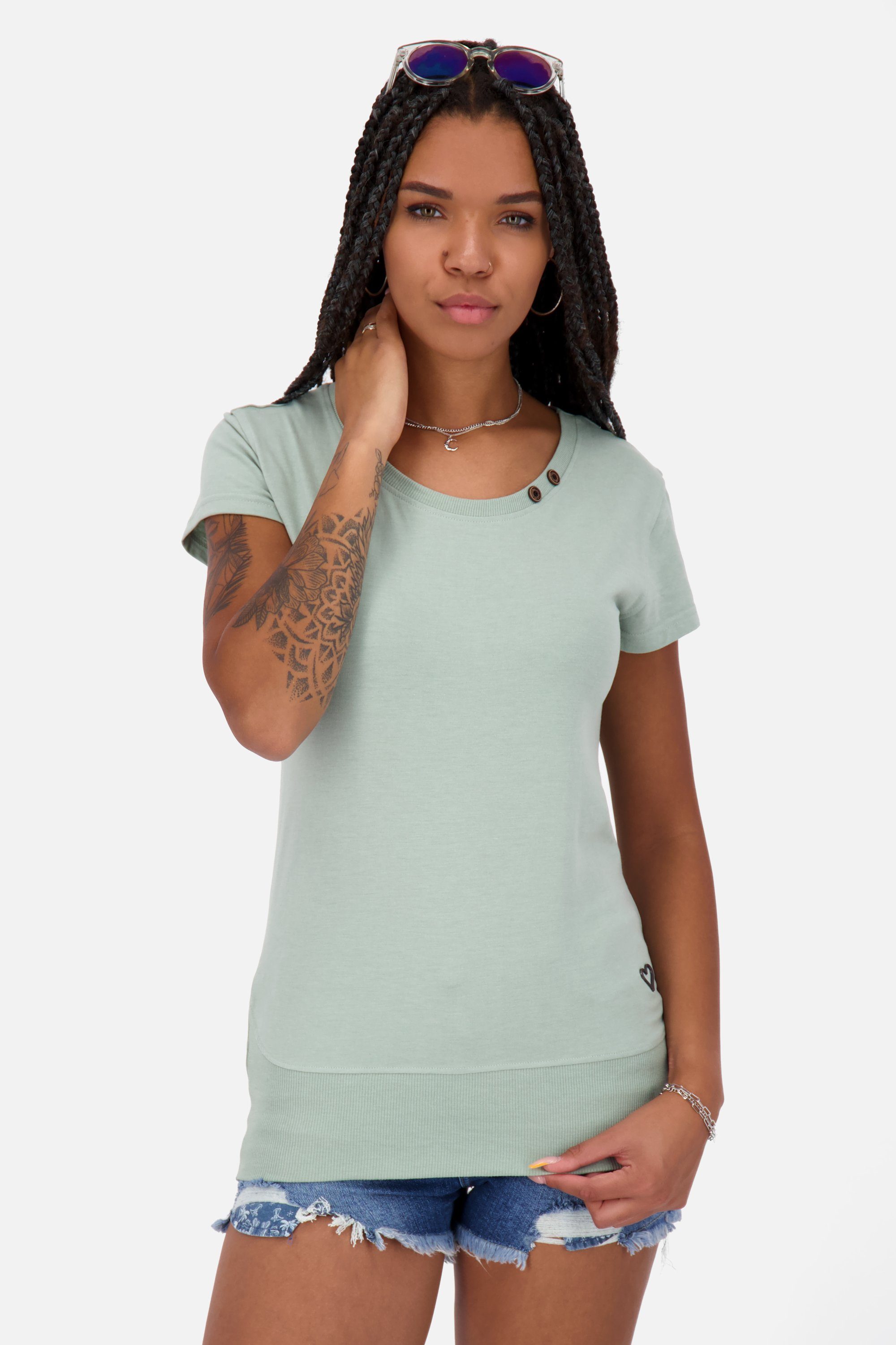 Alife & Kickin Rundhalsshirt CocoAK A Shirt Damen Kurzarmshirt, Shirt alpine frost melange