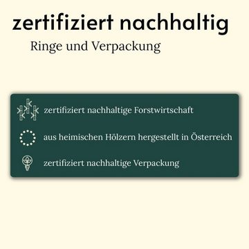 BewusstGrün Serviettenring 12 Nachhaltige Ringe, zertifiziert, Holz, aus heimischen Wäldern, Made in Austria, unbedenklich lackiert
