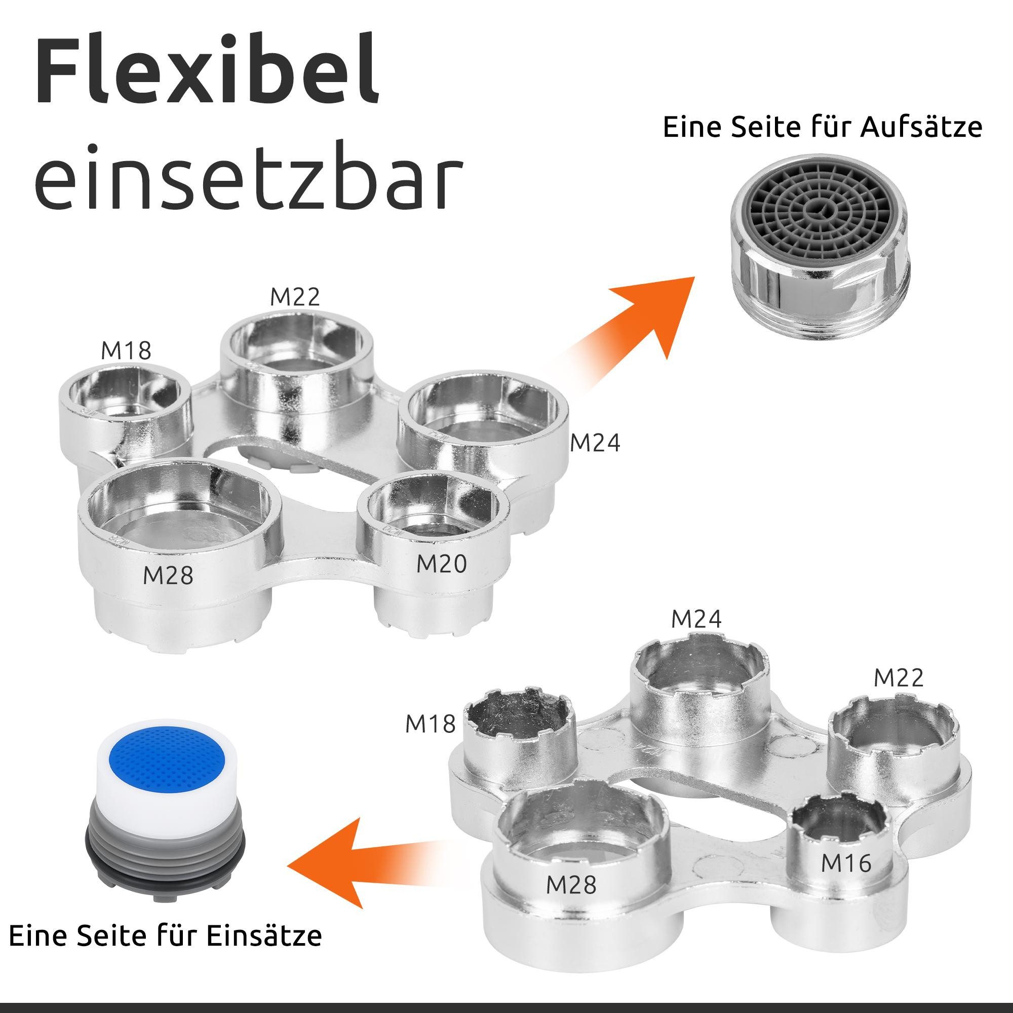 ECENCE Strahlregler Montageschlüssel aus Zinklegierung