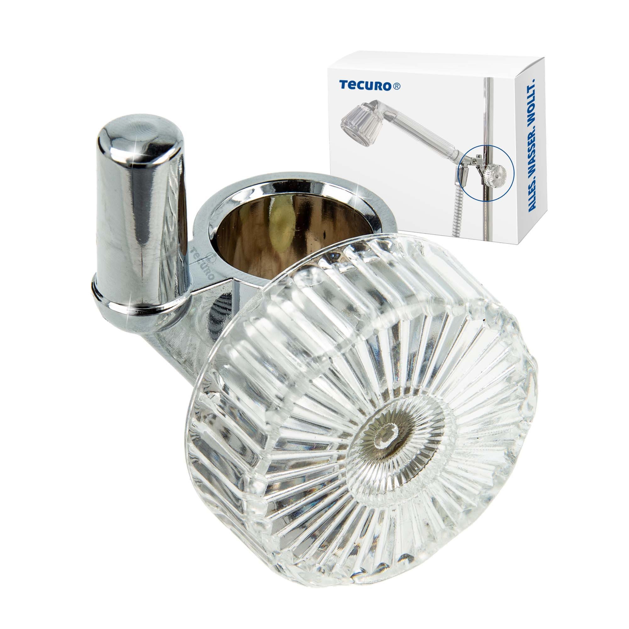 tecuro Brausehalter Zapfen-Schieber Halter für Wandstange Ø 18 mm, verchromt