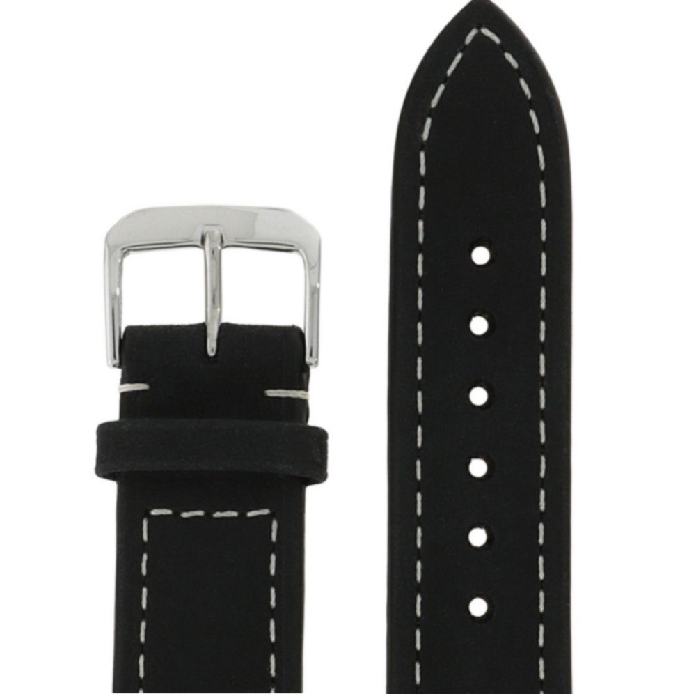 ZEPPELIN Uhrenarmband Ersatzarmband Leder schwarz 22mm
